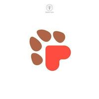 sällskapsdjur Tass med hjärta ikon symbol vektor illustration isolerat på vit bakgrund