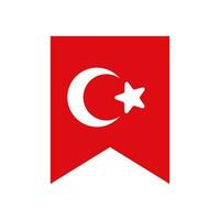 eleganta turkiska flagga ikon. vektor. vektor