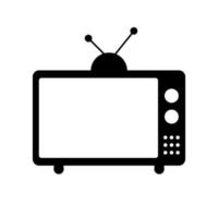 TV ikon med gammal antenn på vit skärm. retro TV utsända. vektor. vektor