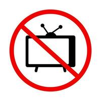 Fernseher Verbot Symbol. Fernseher Aufpassen Beschränkung. Vektor. vektor