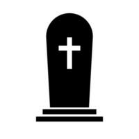 kristen grav silhuett ikon av en korsa. vektor. vektor