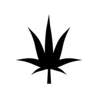 cannabis blad och marijuana blad silhuett ikon. läkemedel. vektor. vektor