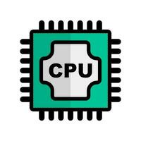 modern cpu ikon. cpu chip. elektronisk komponent. vektor. vektor