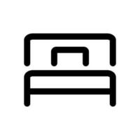 Single Bett Symbol. Hotel und Unterkunft. Vektor. vektor