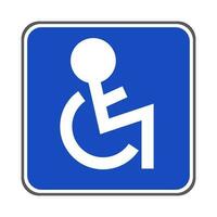 Rollstuhl Parkplatz unterzeichnen. Rollstuhl Bereich Symbol. Vektor. vektor