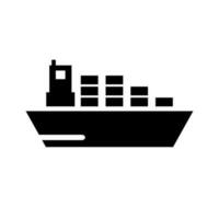 frakt fartyg silhuett ikon. behållare fartyg transport. hav transport industri. vektor. vektor