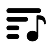 Musik- Wiedergabeliste Silhouette Symbol. Vektor. vektor