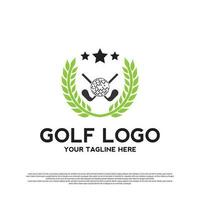 luxuriös Golf Turnier Logo Design. Golf Meisterschaft Zeichen oder Symbol. Golf Symbol. vektor