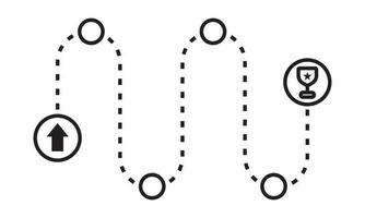 Produkt Roadmap oder Projekt Navigation Fahrplan - - Linie Kunst Symbol zum Apps und Websites vektor