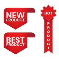 Neu Produkt, heiß Produkt und Beste Produkt Band Banner Etikette Symbol zum Websites vektor