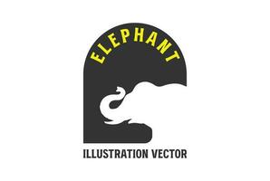 einfach minimalistisch Elefant Silhouette Illustration Vektor