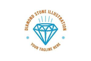einfach Diamant Smaragd Juwel Stein Abzeichen Emblem Briefmarke zum Juwel Geschäft Boutique Illustration Vektor