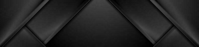 schwarz glatt Streifen abstrakt geometrisch Technik Banner vektor