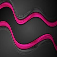 abstrakt Rosa und schwarz glatt Wellen Hintergrund vektor