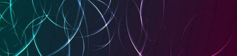 abstrakt lysande neon blå lila cirklar geometrisk baner bakgrund vektor