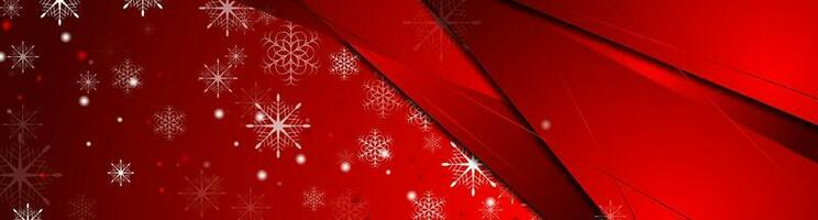 röd abstrakt snöflingor jul företags- baner design vektor