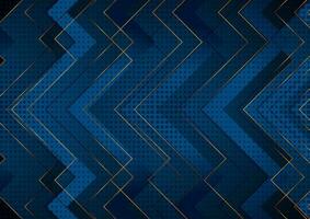 Blau und golden Technik abstrakt Pfeile Vektor Hintergrund