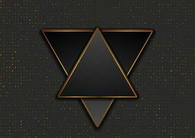 svart och gyllene trianglar med glitter prickar abstrakt bakgrund vektor