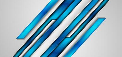 blå och grå abstrakt tech bakgrund med glansig Ränder vektor