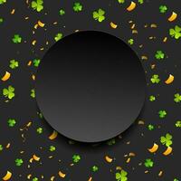 st Patrick Tag abstrakt Hintergrund mit Konfetti und Kleeblatt Blätter vektor