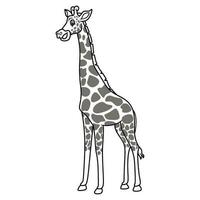 glücklich Giraffe Karikatur Linie Kunst vektor