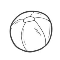 ein Spielzeug Strand Ball Hand gezeichnet Gliederung Gekritzel Symbol. aufblasbar Ball zum aktiv draussen abspielen Vektor skizzieren Illustration zum drucken, Netz, Handy, Mobiltelefon und Infografiken isoliert auf Weiß Hintergrund.