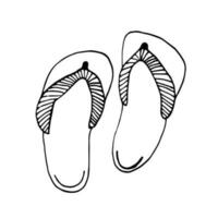 Sommer- Schuhwerk. Gekritzel Karikatur Flip Flops isoliert auf Weiß vektor