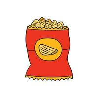 barn teckning tecknad serie vektor illustration potatis pommes frites ikon isolerat på vit bakgrund