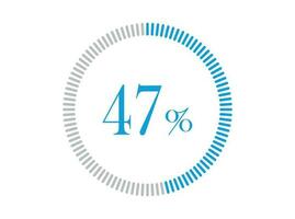 47 procent läser in. 47 procent cirkel diagram infographics vektor, procentsats redo till använda sig av för webb design. vektor