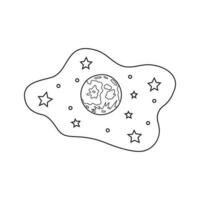 hand dragen barn teckning tecknad serie vektor illustration måne och stjärnor ikon isolerat på vit bakgrund