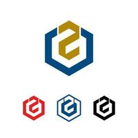 Brief g2 Logo. Hexagon Logo Design. Logo Initialen Hexagon gestalten vektor