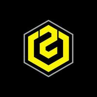 Brief g2 Logo. Hexagon Logo Design. Logo Initialen Hexagon gestalten vektor