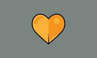 Orange Herz Vektor isoliert