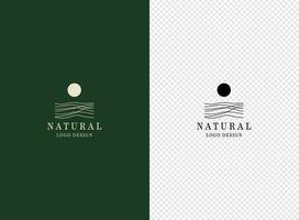 natürlich branding Logo Design Konzept. Sonne und Berg Logo. Vektor Illustration.