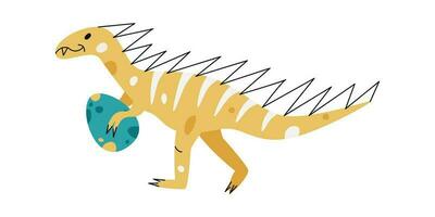 platt hand dragen vektor illustration av hypsilophodon dinosaurie