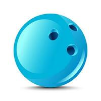 blå glansig bowling boll isolerat vektor illustration