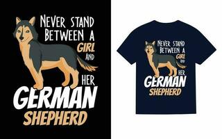 Deutsche Schäfer Hund Typografie T-Shirt Design Vektor