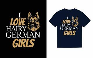 Deutsche Schäfer Hund Typografie T-Shirt Design Vektor