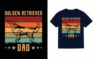 golden Retriever Hund Typografie T-Shirt Design Vektor