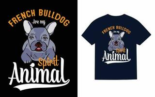 franska bulldogg typografi t-shirt design vektor