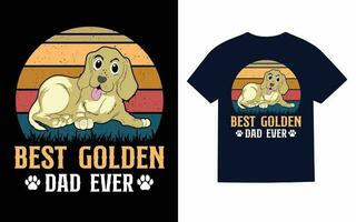 gyllene retriever hund typografi t-shirt design vektor