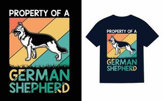 Deutsche Schäfer Hund Typografie T-Shirt Design Vektor