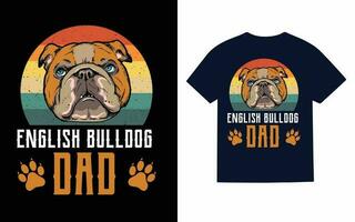 engelsk bulldogg typografi t-shirt design, vektor