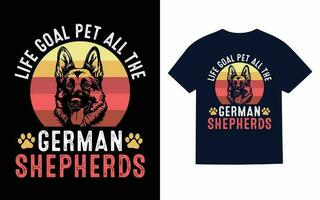 Deutsche Schäfer Hund Typografie T-Shirt Design Vektor