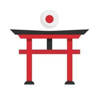 torii und japanisch Flagge Symbole. japanisch Kultur. Vektor. vektor