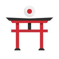 toriien och japansk flagga ikoner. japansk kultur. vektor. vektor