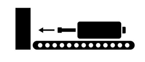 Gepäck Inspektion Silhouette Symbol beim Flughafen. Sicherheit überprüfen. Vektor. vektor