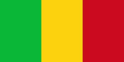 das National Flagge von das Republik von Mali ist isoliert im offiziell Farben. vektor