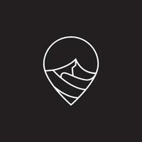 minimalistisch Berg Angebot mit Ort markieren. diese Logo kombiniert das Elemente von Berge und ein Ort Symbol, porträtieren ein simpel Design mit künstlerisch Linien. vektor