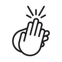 Beifall oder Publikum klatschen Hände Linie Kunst Symbol zum Apps oder Webseite vektor